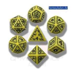  Carved Runic Dice Set (Yellow and Black) Toys & Games