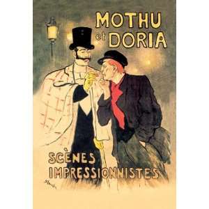 Mothu et Doria Scenes Impressionnistes 28x42 Giclee on Canvas  