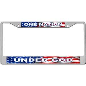 One Nation   Under God Custom License Plate METAL Frame from Redeye 