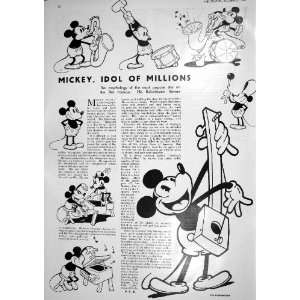  1930 MICKEY MOUSE CARTOON CHARACTERS MUSIC INSTRUMENTS 