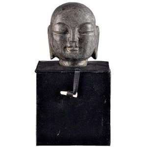    Asian Antique Hand Carved Extra Small Monk Head