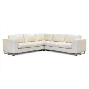  VALENTINO COLLECTION CREAM 3 PC SECTIONAL W/ OTTOMAN BY 