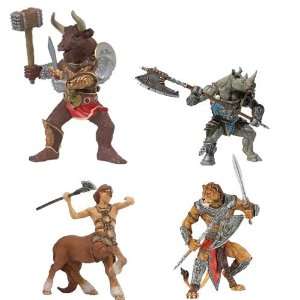   Battle Set: Lion Man, Rhino Man, Minotaur, Centaur: Toys & Games