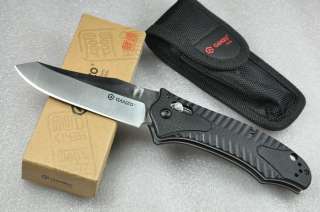   Lock Folding Knife 440c Blade Waved G10 Handle w/ Nylon Sheath  