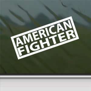  AMERICAN FIGHTER White Sticker Car Vinyl Window Laptop White Decal 