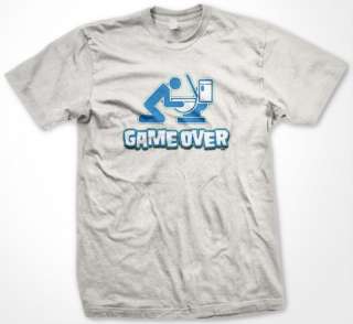 Game Over Toilet Hangover Funny Drinking Mens T shirt  