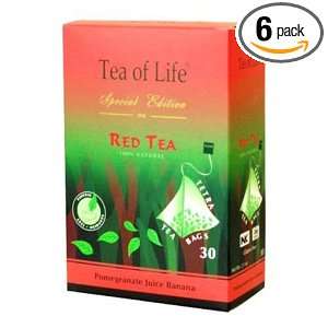 Tea Of Life Red Tea Series, Banana Pomegranate Juice, 30 Count Tetra 