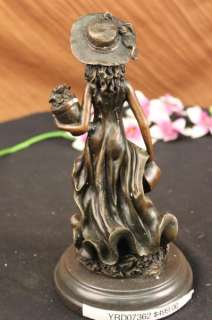 Original Patoue Souther Girl In Garden Bronze Statue NR  