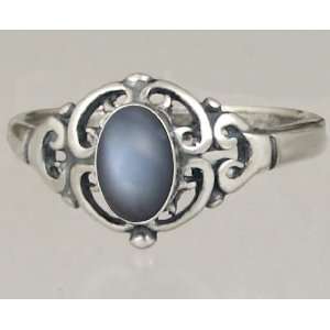   Filigree Ring Featuring a Lovely Grey Moonstone Gemstone Jewelry