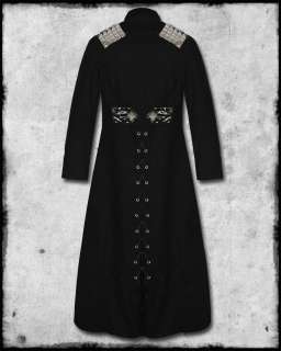 LIVING DEAD SOULS WARLOCK BLACK GOTH STUDDED SHOULDER ARMOUR TRENCH 