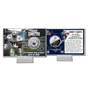  Emmitt Smith HOF Induction Silver Plate Coin Card Sports 