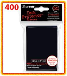 400 Ultra Pro DECK PROTECTOR Card Sleeves Black MTG WOW 074427826697 