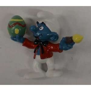  The Smurfs Artist Smurf with Easter Egg Pvc Figure: Toys 