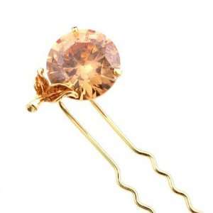  Crystalmood LUX 2 Prong Hair Stick Hairpin with Large 