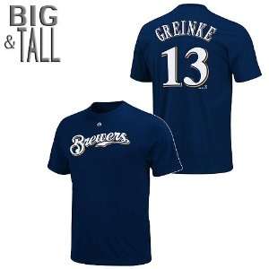 Milwaukee Brewers Zack Greinke BIG & TALL Player Name & Number T Shirt 