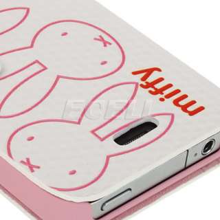 MIFFY RABBIT PRINTED LEATHER WALLET CASE FOR iPHONE 4  