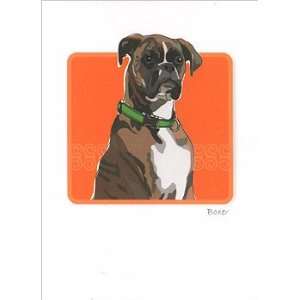    Grrreen Uncropped Brindle Boxer Note Cards 