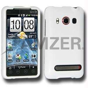  New Amzer Polished White Snap On Crystal Hard Case For HTC EVO 