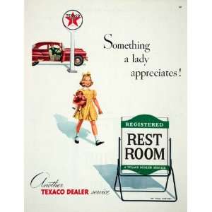  1951 Ad Texaco Texas Company Registered Restroom Service 
