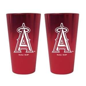  Los Angeles Angels of Anaheim Lusterware Pint Glass   Set 
