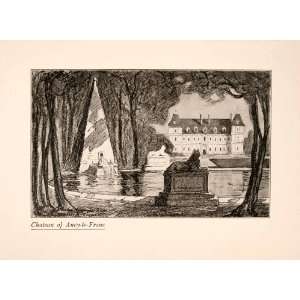  1929 Print Blanche McManus Chateau of Ancy le Franc France 