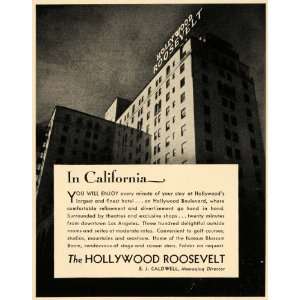  1932 Ad Hollywood Roosevelt Hotel Spanish Style E J 