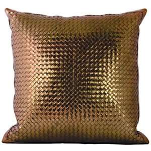  Lance Wovens Bling Bronze Leather Pillow: Home & Kitchen