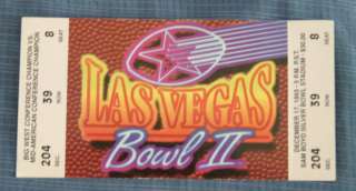 Las Vegas Bowl unused ticket 1993 Utah State Ball St  
