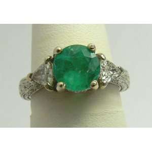   Diamond Ringem Quality Colombian Emerald & Diamond Engagement Ring