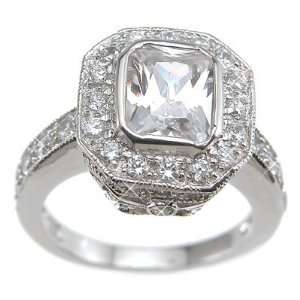  3ct Emerald Cut Antique Style Engagement Ring (6) Jewelry