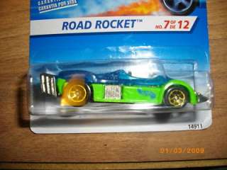 Hot Wheels 1995 ROAD ROCKET Green MOC gold gbbs  
