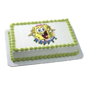  Spongebob Happy Edible Image Cake Topper