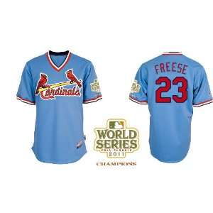St. Louis Cardinals Authentic MLB Jerseys David Freese BLUE Cool Base 