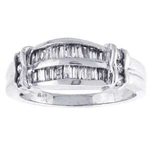   04Ct. 14k. White Gold Channel Set Diamond Anniversary Ring Jewelry