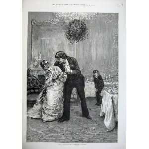   1875 Fine Art Woman Man Dancing Young Boy Dinner Table