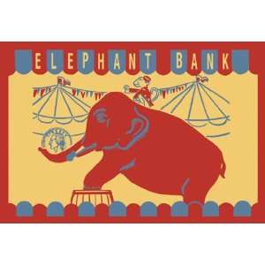  Elephant Bank 16X24 Canvas