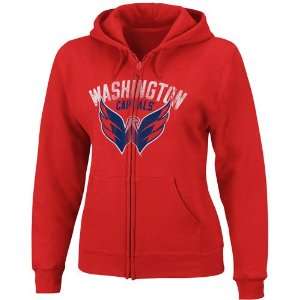  Washington Capitals Womens Red Lasting Strength Full Zip 