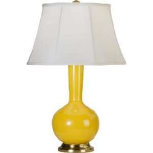  Robert Abbey Genie Brass and Yellow Ceramic Table Lamp 