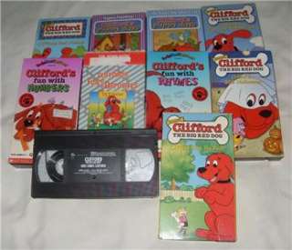 HUGE set of 10 Clifford the Big Red Dog VHS  