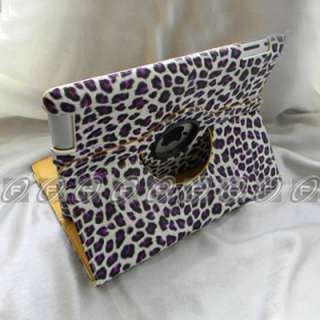 iPad 2 Leopard Style 360° Rotating Smart Cover Leather Case with 