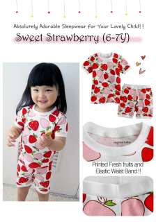 NEW Kids Sleepwear Pajamas Sweet Strawberry (6T 7T)  