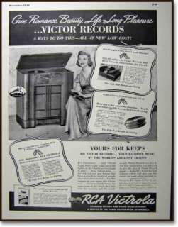 1938 RCA VICTROLA radio & phonograph photo AD  