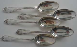 Five Sterling Silver Old Newbury Towle B Mono Teaspoons  
