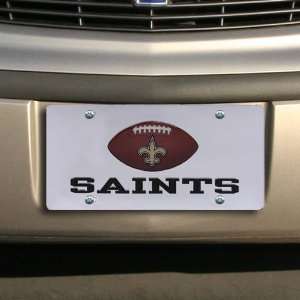  NFL New Orleans Saints Mirrored License Plate w/ Domed 