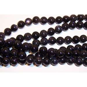  Blue Goldstone 8mm Round Beads Arts, Crafts & Sewing