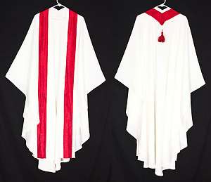   CHASUBLE & STOLE w Red, Clergy Priest Vestments Church Catholic  