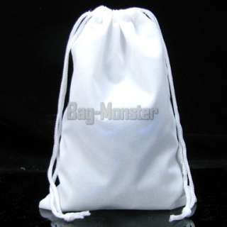 50 White Velvet Square Wedding Pouch Favor Bags 10x15cm  