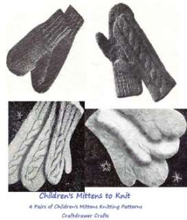 Childrens Mittens to Knit   Kids Mittens Knitting Patterns   Vintage 