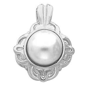  Platinum Mabe Pearl Pendant: Jewelry