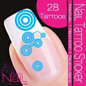  Nail Tattoo Sticker Circle / Dots   turquoise: Beauty